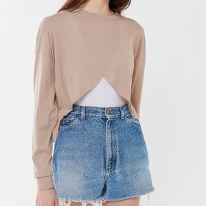 NWT asymmetrical long sleeve crop top